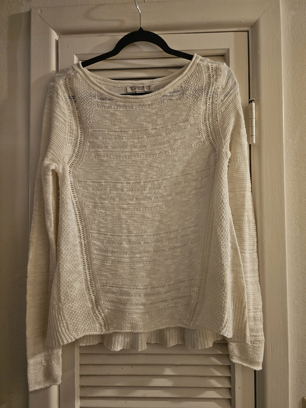 Vintage America Cream Scoop Neck Knit Sweater
